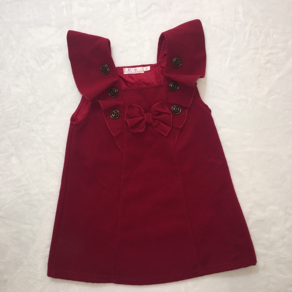 Sweet Charlotte Deep Red Wool Dress from UK